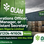 Operations Officer, QA Manager, or Assistant Secretary at Olam Nigeria Limited: N120k-N160k Monthly + How to Apply Before 20th May 2026