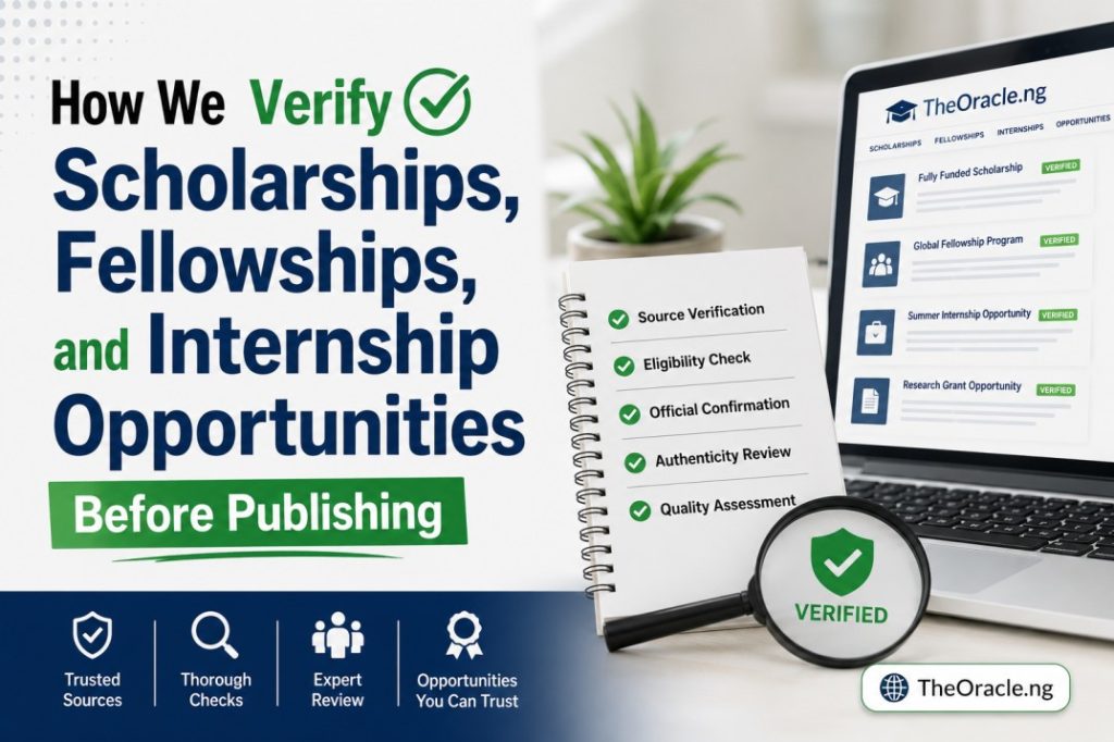 How We Verify Scholarships, Fellowships, and Internship Opportunities Before Publishing